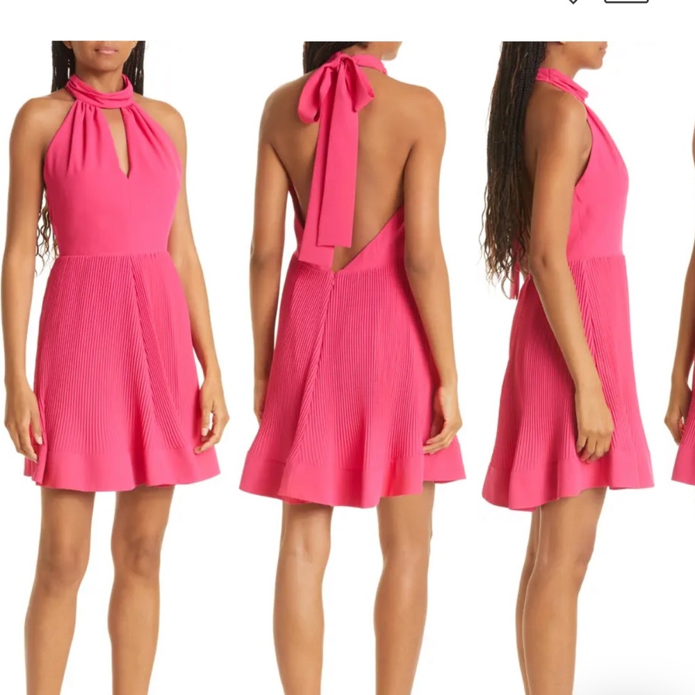 MILLY Libby Pleated Halter Dress NWT